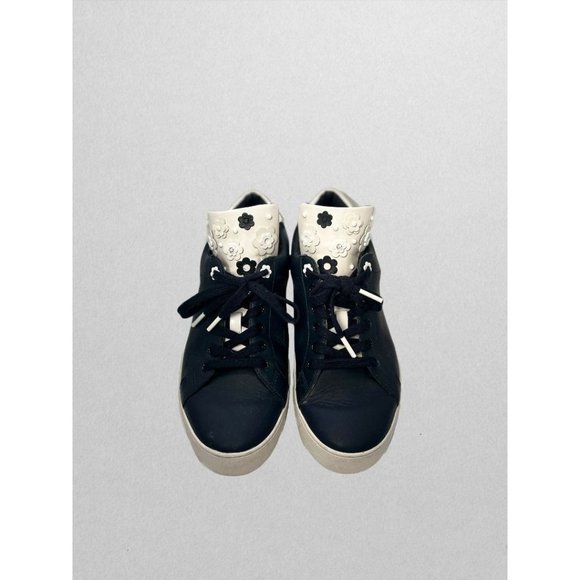 Michael Kors Black Fashion Sneaker with White/Black Flowers - Picture 2 of 5